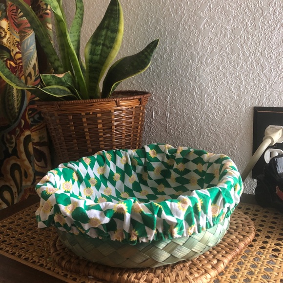 Groovy Vintage Green Sunflower Basket - Picture 3 of 13